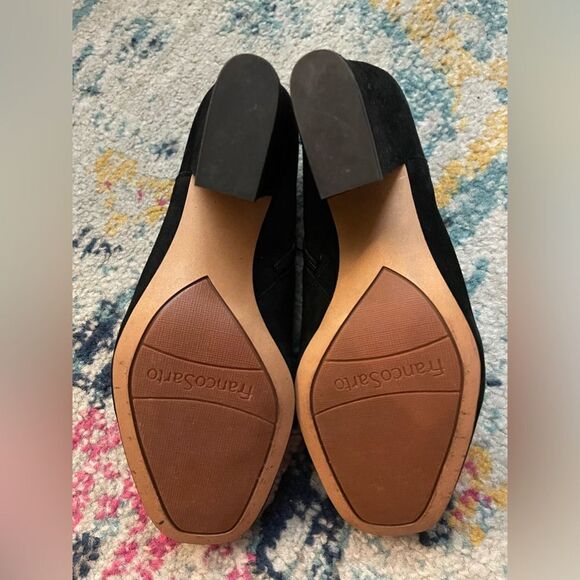 Franco Sarto Bassett Bootie Black Block Heels Size 8 - Picture 6 of 8